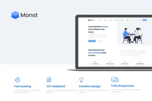 Mua Monst - Startup NextJS Tailwind CSS landing page giá rẻ
