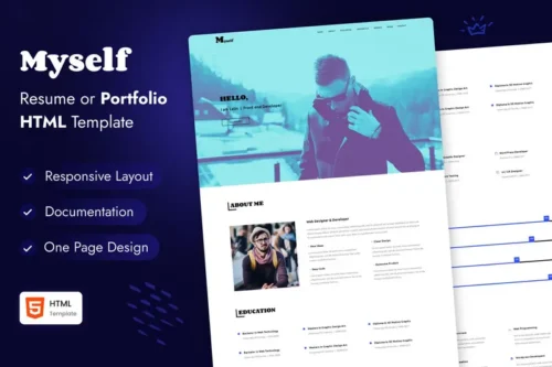 Mua MYSELF - Resume or Portfolio HTML Template giá rẻ
