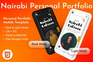 Mua Nairobi - Personal Portfolio CV Mobile HTML giá rẻ