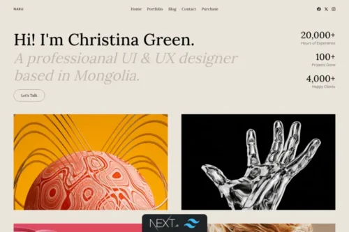 Mua Naru - Tailwind NextJS Personal Portfolio Template giá rẻ