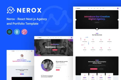 Mua Nerox - React Next js Agency & Portfolio Template giá rẻ