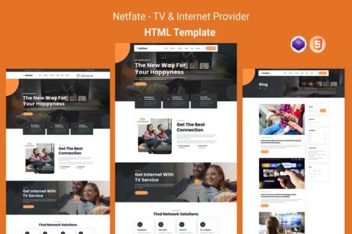Mua Netfate - TV & Internet Provider HTML Template giá rẻ