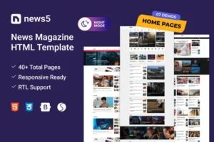 Mua News5 - News HTML Template giá rẻ