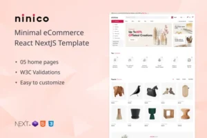 Mua Ninico - Minimal eCommerce React NextJS Template giá rẻ