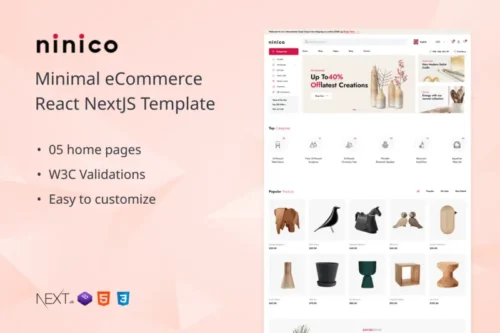 Mua Ninico - Minimal eCommerce React NextJS Template giá rẻ