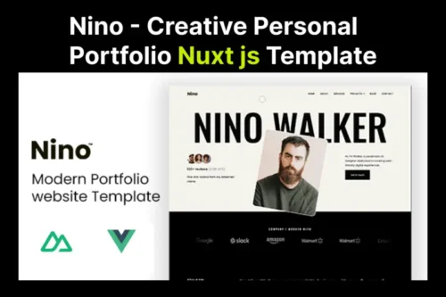 Mua Nino - Modern Portfolio Nuxt JS Template giá rẻ
