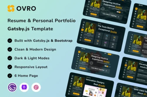 Mua Ovro Gatsby.JS Resume Personal Portfolio Template giá rẻ