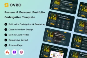 Mua Ovro – Personal Portfolio CodeIgniter PHP Template giá rẻ