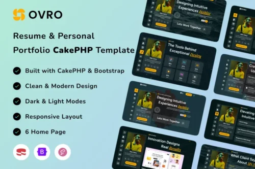 Mua Ovro – Resume Personal Portfolio CakePHP Template giá rẻ