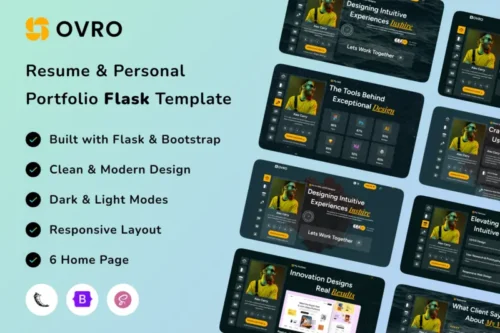 Mua Ovro – Resume & Personal Portfolio Flask Template giá rẻ
