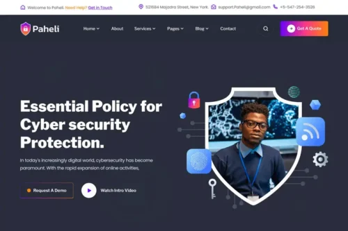 Mua Paheli - Cyber Security React Template giá rẻ