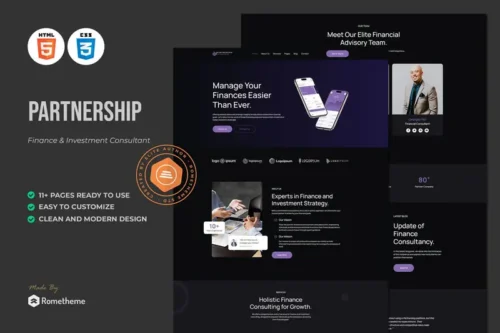 Mua Partnership - Finance & Consultant HTML Template giá rẻ