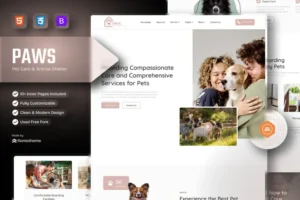 Mua Paws - Pet Care and Animal Shelter HTML Template giá rẻ