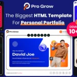 Personal Portfolio HTML Template – Pro Grow