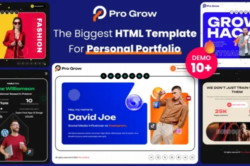 Mua Personal Portfolio HTML Template - Pro Grow giá rẻ