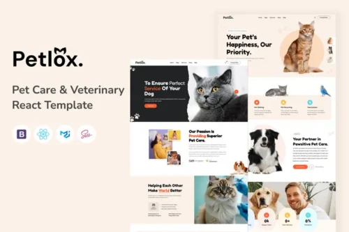 Mua Petlox | Pet Care & Veterinary React Template giá rẻ