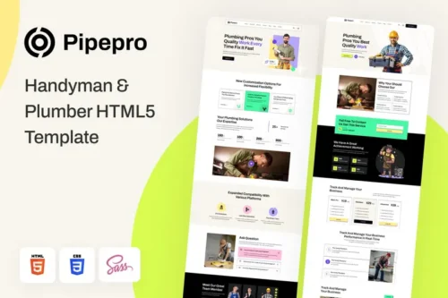Mua Pipepro - Handyman & Plumber HTML Template giá rẻ