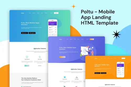 Mua Poltu - Mobile App Landing HTML Template giá rẻ