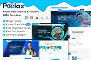 Mua Poolax - Pool Cleaning & Services HTML Template giá rẻ