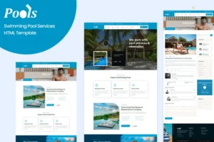 Mua Pools-Swimming Pool Services HTML Template giá rẻ