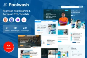Mua Poolwash - Pool Cleaning & Services HTML Template giá rẻ