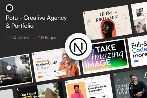 Mua Potu - Creative Agency & Portfolio Next Js giá rẻ