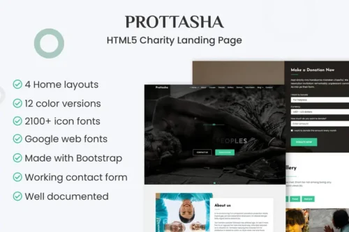 Mua Prottasha - Bootstrap Charity Landing Page giá rẻ