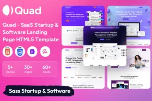 Mua Quad - SaaS Startup & Software Landing Page HTML5 giá rẻ