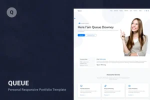 Mua Queue - Tailwind CSS Personal Portfolio Template giá rẻ