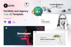 Mua Rainfo - Vue JS Minimal Agency and Portfolio Templ giá rẻ