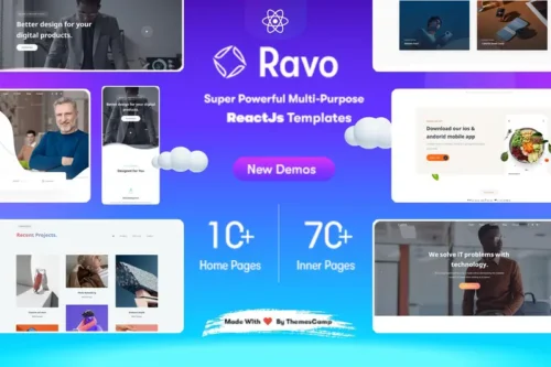 Mua Ravo - React Multipurpose Creative Template giá rẻ