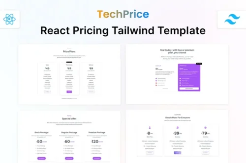 Mua React Tailwind Pricing Table Template - Techprice giá rẻ