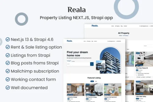 Mua Reala - Property Listing NEXT.JS, Strapi app giá rẻ