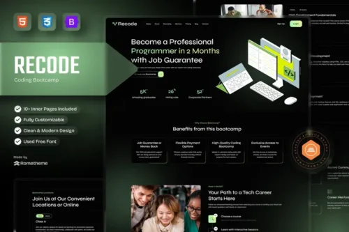 Mua Recode - Coding Bootcamp HTML5 Template giá rẻ