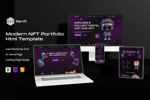 Mua Renft - NFT Portfolio landing page HTML Template giá rẻ