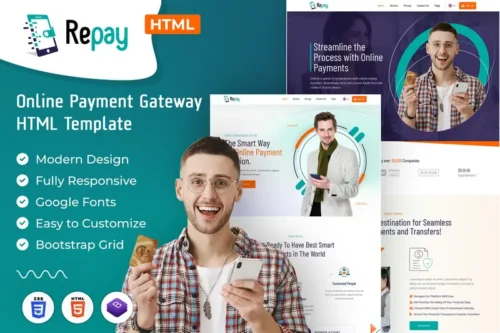Mua Repay | Payment Gateway HTML Template giá rẻ