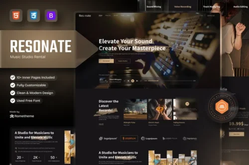 Mua Resonate - Music Studio Production HTML Template giá rẻ