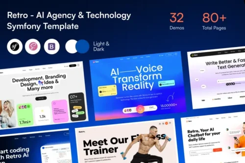 Mua Retro - AI Agency & Technology Symfony Template giá rẻ