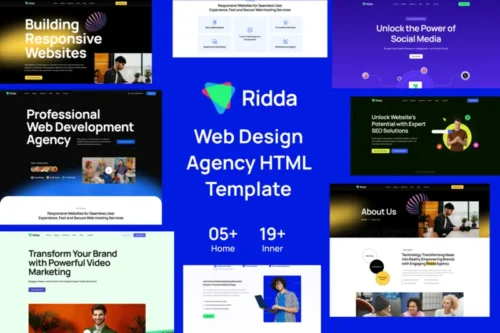 Mua Ridda - Web Design Agency HTML Template giá rẻ