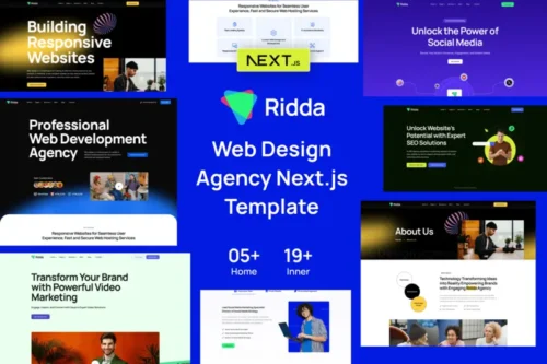 Mua Ridda - Web Design Agency React Nextjs Template giá rẻ