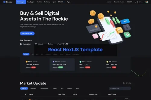 Mua Rockie - Crypto exchange React NextJS Template giá rẻ
