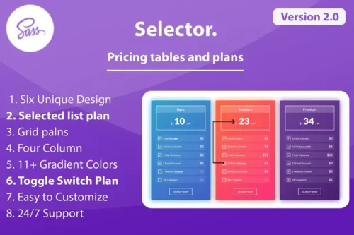 Mua Selector - HTML Pricing Tables and Plans giá rẻ