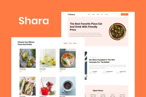 Mua Shara - Food & Drink Landing Page Template giá rẻ