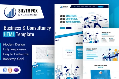 Mua Silver Fox | Business & Consultancy HTML Template giá rẻ