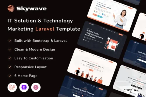 Mua Skywave - IT Solution Technology Laravel Template giá rẻ