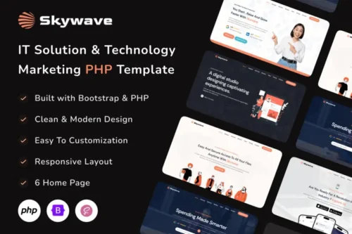 Mua Skywave - IT Solution & Technology PHP Template giá rẻ
