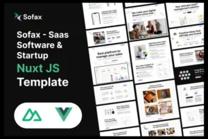 Mua Sofax - Saas, Software & Startup Nuxt JS Template giá rẻ