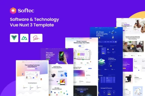 Mua Softec - Software & Technology Vue Nuxt 3 Template giá rẻ