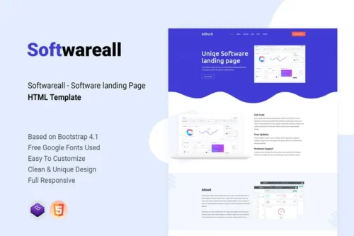 Mua Softwareall - Software landing Page HTML Template giá rẻ