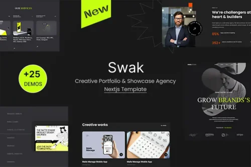 Mua Swak - Creative Portfolio & Agency Nextjs Template giá rẻ